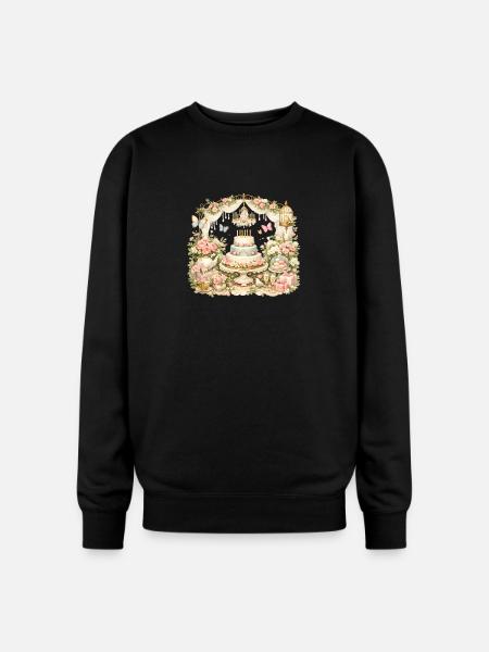 Pastel Garden Cake Celebration - Oversized Crewneck Sweatshirt - black