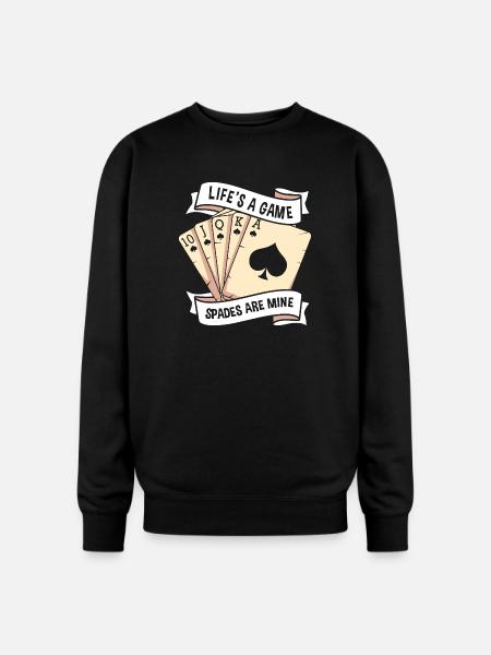 Spades Casino Card Game - Oversized Crewneck Sweatshirt - black