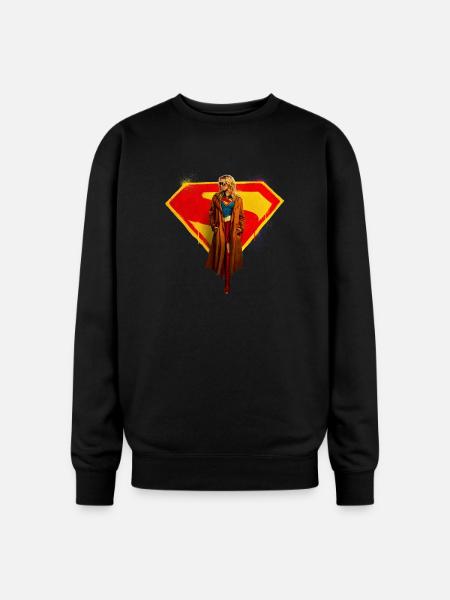 Supergirl Movie Kara In Front Of Supergirl Emblem - Oversized Crewneck Sweatshirt - black