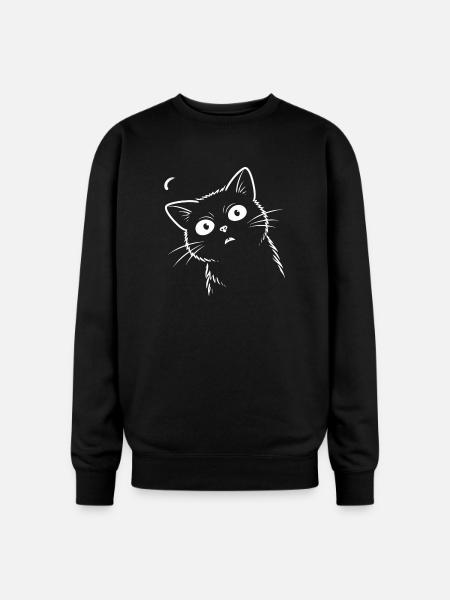 Surprised cat. - Oversized Crewneck Sweatshirt - black