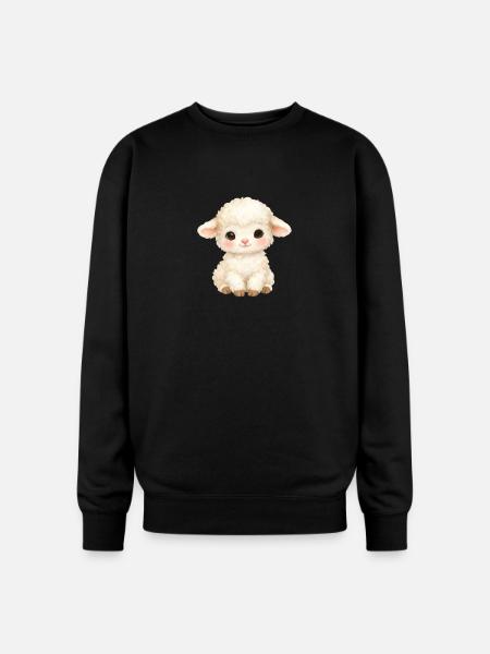 Pastel Lamb - Oversized Crewneck Sweatshirt - black