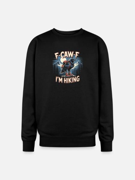 F-Caw-F I'm Hiking Crow - Oversized Crewneck Sweatshirt - black