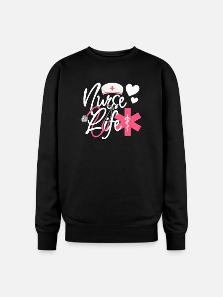 Nurse Life – Heart & Stethoscope Pride - Oversized Crewneck Sweatshirt - black