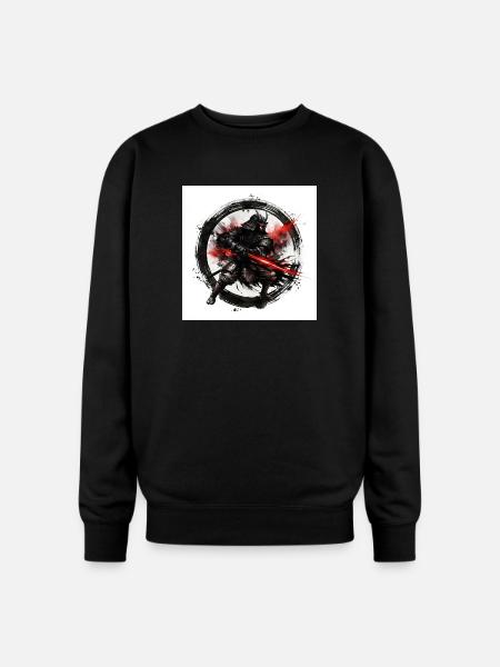 Shadow Samurai with Crimson Blade - Oversized Crewneck Sweatshirt - black
