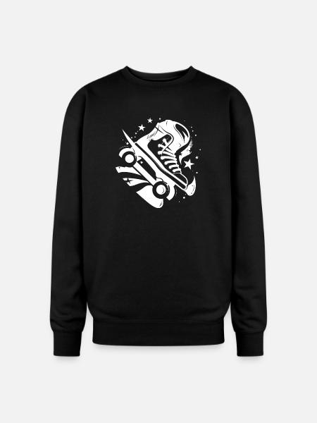 Roller Skates Graphic - Oversized Crewneck Sweatshirt - black