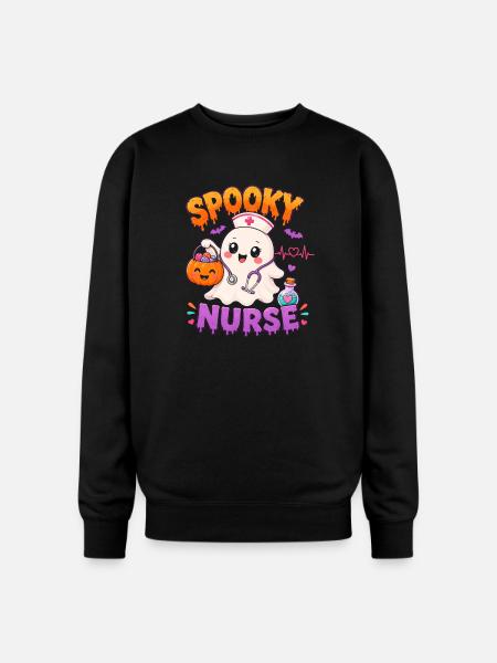 Spooky Nurse Halloween - Oversized Crewneck Sweatshirt - black