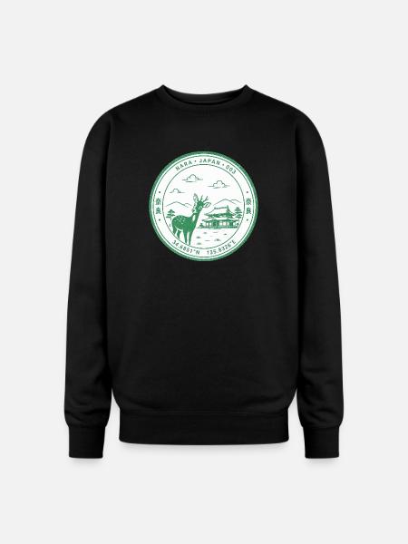 Nara Eki Art - Oversized Crewneck Sweatshirt - black