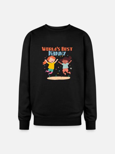 Worlds Best Nanny - Oversized Crewneck Sweatshirt - black