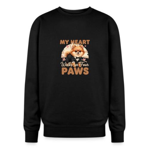 My Heart Walks on Four Paws – Pomeranian tee - Oversized Crewneck Sweatshirt