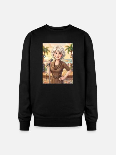 Beach Singer at Sunset - Oversized Crewneck Sweatshirt - black