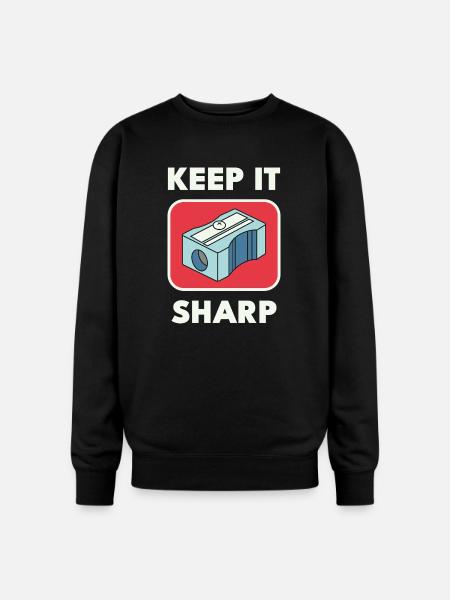 Keep It Sharp Pencil Sharpener - Oversized Crewneck Sweatshirt - black