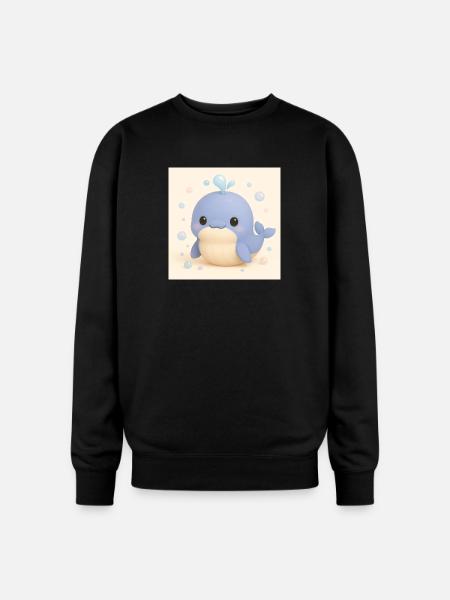 Bubble Whale - Oversized Crewneck Sweatshirt - black