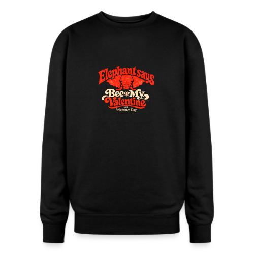 Retro Elephant Bee My Valentine Cute Couple - Oversized Crewneck Sweatshirt