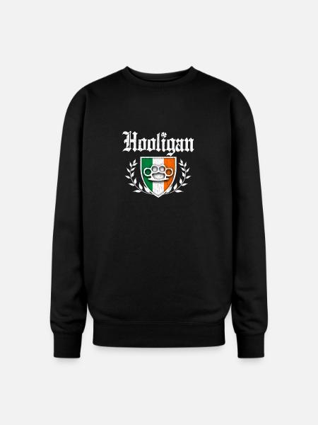 Irish Hooligan Crest vintage distressed look - Oversized Crewneck Sweatshirt - black