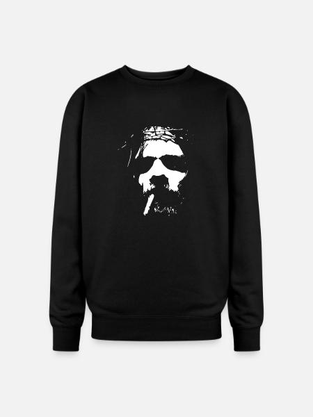 Smoking man with beard - Oversized Crewneck Sweatshirt - black