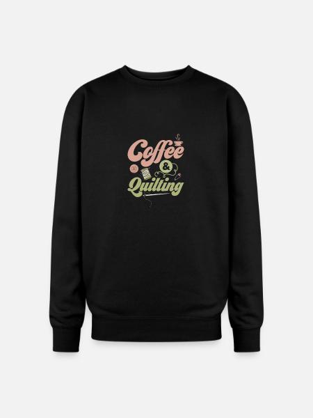 Coffee & Quilting Sewing Quilter - Oversized Crewneck Sweatshirt - black