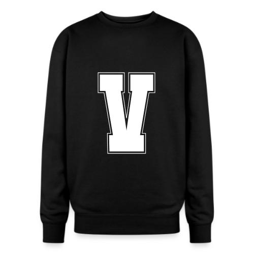 White Letter V – Varsity Alphabet Monogram - Oversized Crewneck Sweatshirt