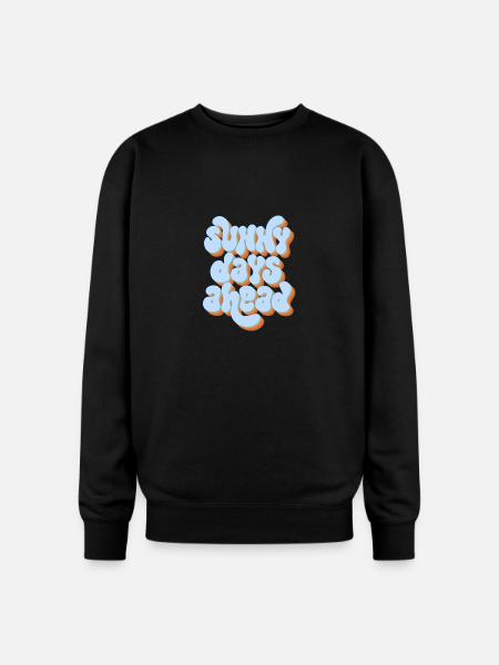 Sunny Days Ahead Retro 3D Typography Design - Oversized Crewneck Sweatshirt - black