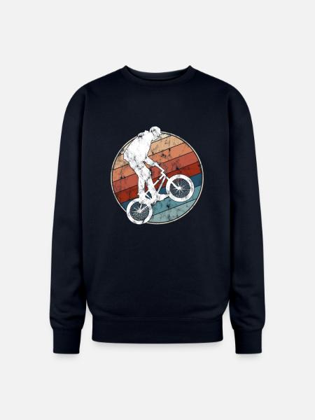 Retro BMX Rider - Oversized Crewneck Sweatshirt - navy