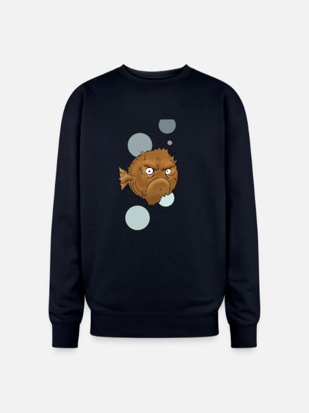 Grouchy Fish - Oversized Crewneck Sweatshirt - navy