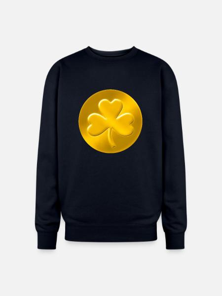 Lucky Shamrock Coin - Oversized Crewneck Sweatshirt - navy