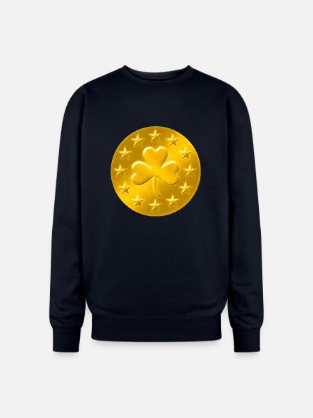 Lucky Shamrock Coin - Oversized Crewneck Sweatshirt - navy