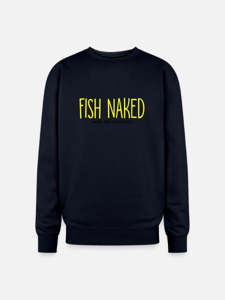 Fish Naked Show Off Your Pole - Oversized Crewneck Sweatshirt - navy
