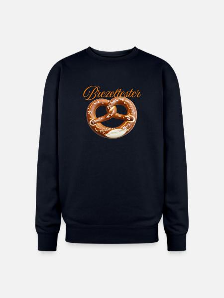 Traditional Bavarian Pretzel Design - Oversized Crewneck Sweatshirt - navy
