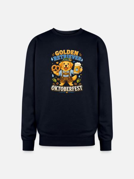 Golden Retriever Oktoberfest Cheer - Oversized Crewneck Sweatshirt - navy