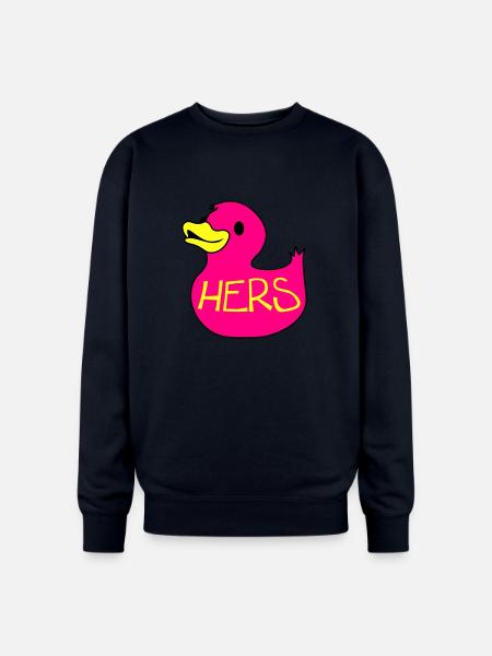 rubber duckie hers - Oversized Crewneck Sweatshirt - navy