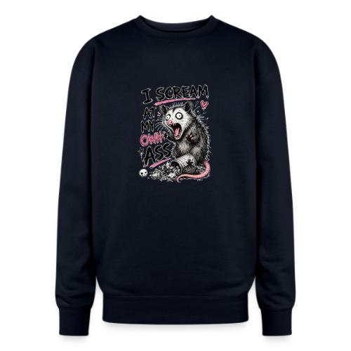 Funny Opossum Screaming Graphic Tee - Oversized Crewneck Sweatshirt