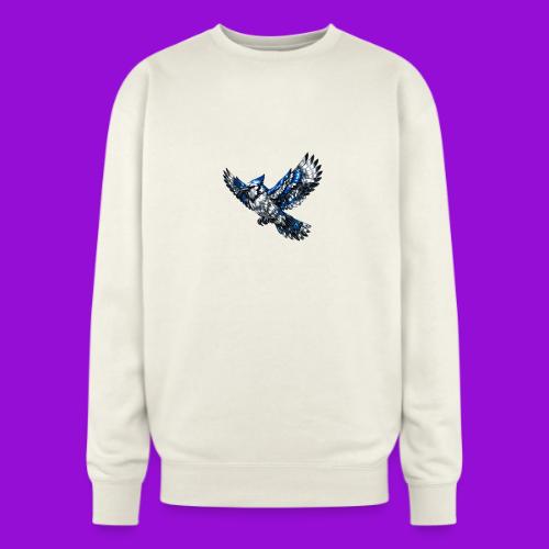 Silver Blue Jay in Flight - Oversized Crewneck Sweatshirt