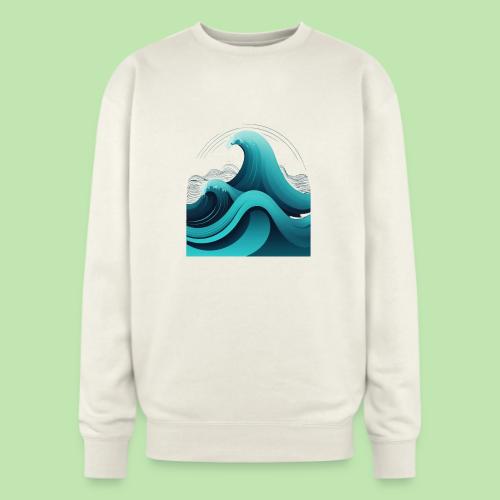 Dynamic Ocean Wave Illustration - Oversized Crewneck Sweatshirt