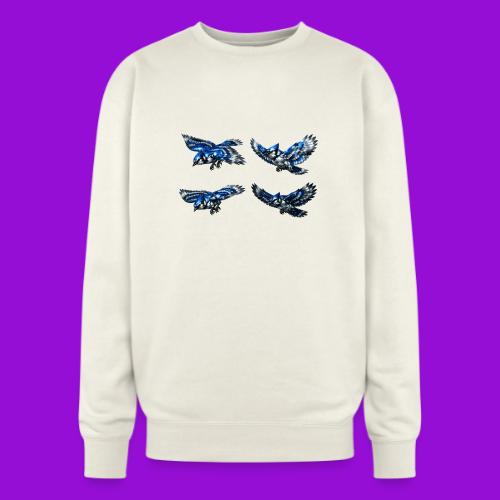 Silver Blue Jay Flight Stages - Oversized Crewneck Sweatshirt