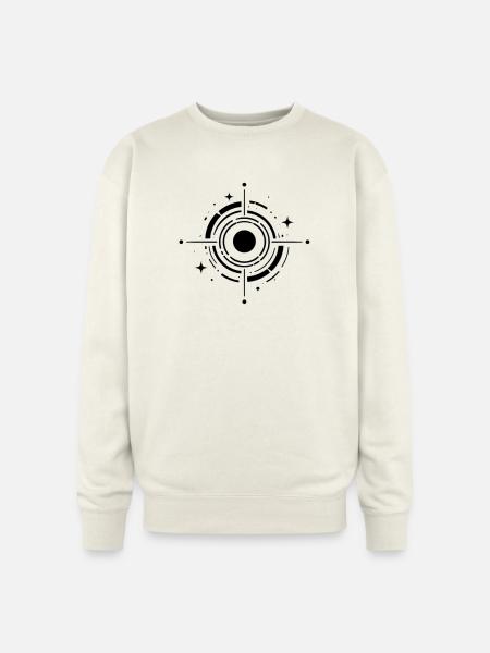 Cosmic Target Ring Emblem - Oversized Crewneck Sweatshirt - ivory