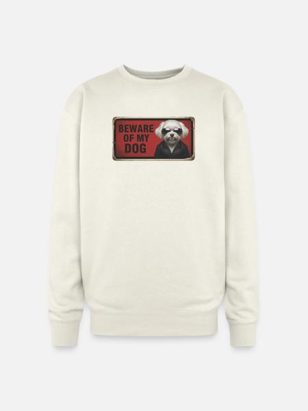 Beware of my dog - Oversized Crewneck Sweatshirt - ivory