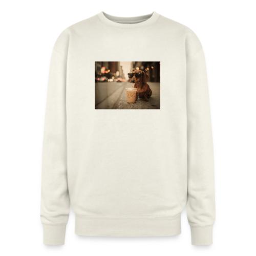 Funny Dachshund Iced Coffee Lover Tee - Oversized Crewneck Sweatshirt