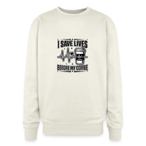 Nurse Coffee Humor - Saving Lives - Oversized Crewneck Sweatshirt