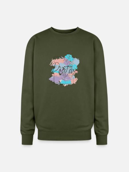 Mind Positive - Oversized Crewneck Sweatshirt - olive green