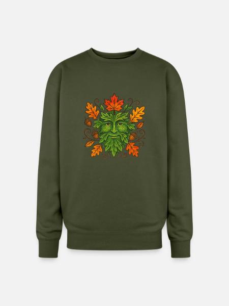 Autumn Greenman - Oversized Crewneck Sweatshirt - olive green