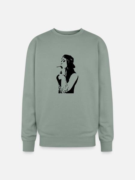 smoking chola - Oversized Crewneck Sweatshirt - sage