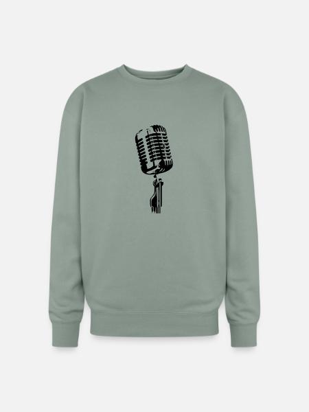 microphone - Oversized Crewneck Sweatshirt - sage