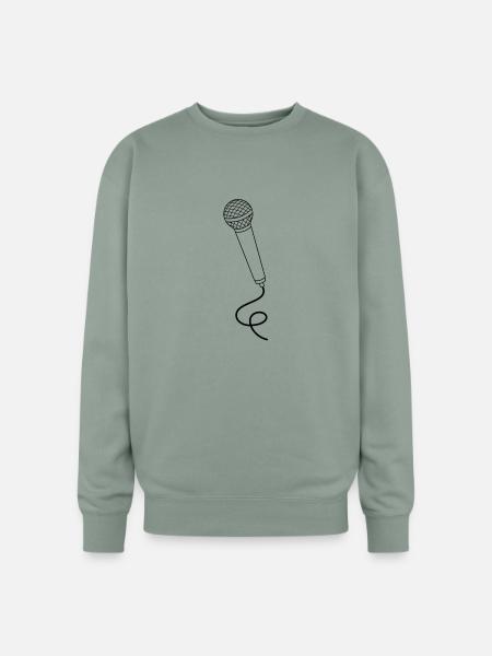 microphone - Oversized Crewneck Sweatshirt - sage
