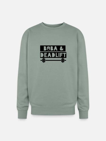 boba and deadlift - Oversized Crewneck Sweatshirt - sage