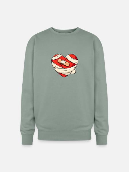 Healing Heart - Oversized Crewneck Sweatshirt - sage