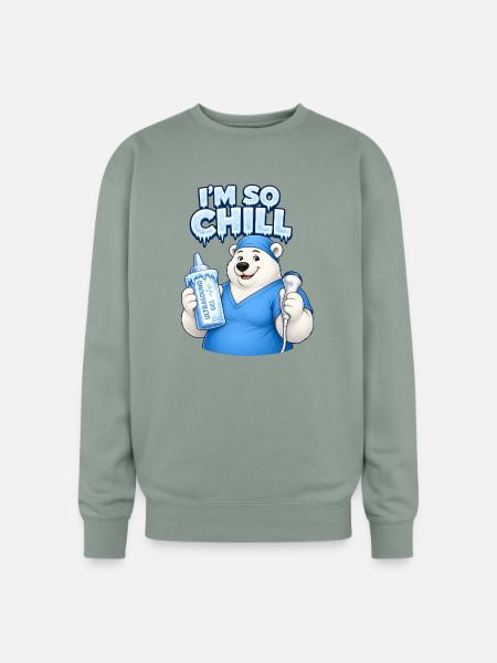 sonographers are so chill - Oversized Crewneck Sweatshirt - sage