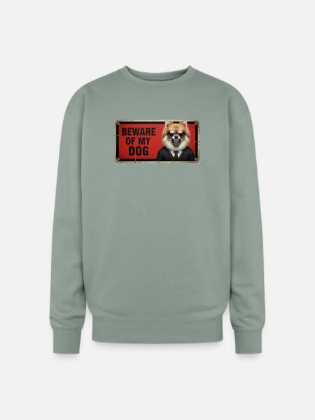 Beware of my dog - Oversized Crewneck Sweatshirt - sage