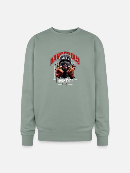 Grave Smile - Oversized Crewneck Sweatshirt - sage