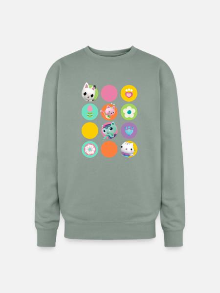 Gabbys Dollhouse Gabbys Friends & Colorful Symbols - Oversized Crewneck Sweatshirt - sage