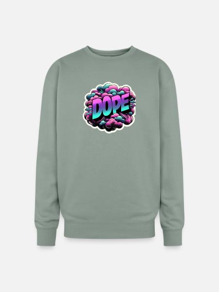 Dope Graffiti Cloud Burst - Oversized Crewneck Sweatshirt - sage